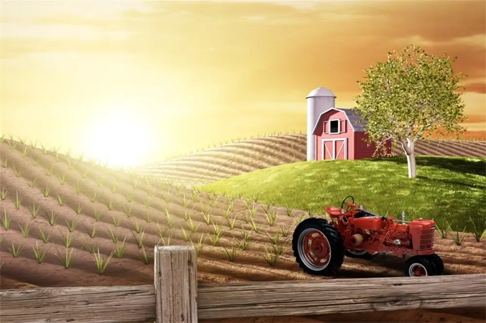 Agriculture Farming Background - خلفية تصوير استوديو لحفلات المزرعة الصباحية